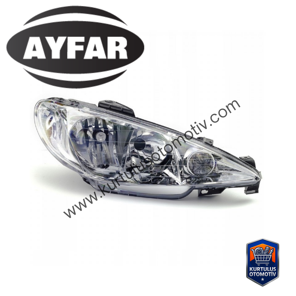 PEUGEOT 206 (2002-2009) ŞEFFAF ÖN FAR SAĞ (AYFAR)  |6205.S9