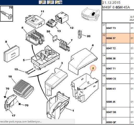 Peugeot PARTNER ROLE KUTUSU - ORJİNAL | 6556.37