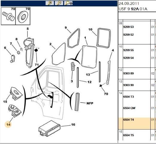 CAM KUMANDA BUTONU  SOL TARAF AYNA AYAR DÜĞMESİ